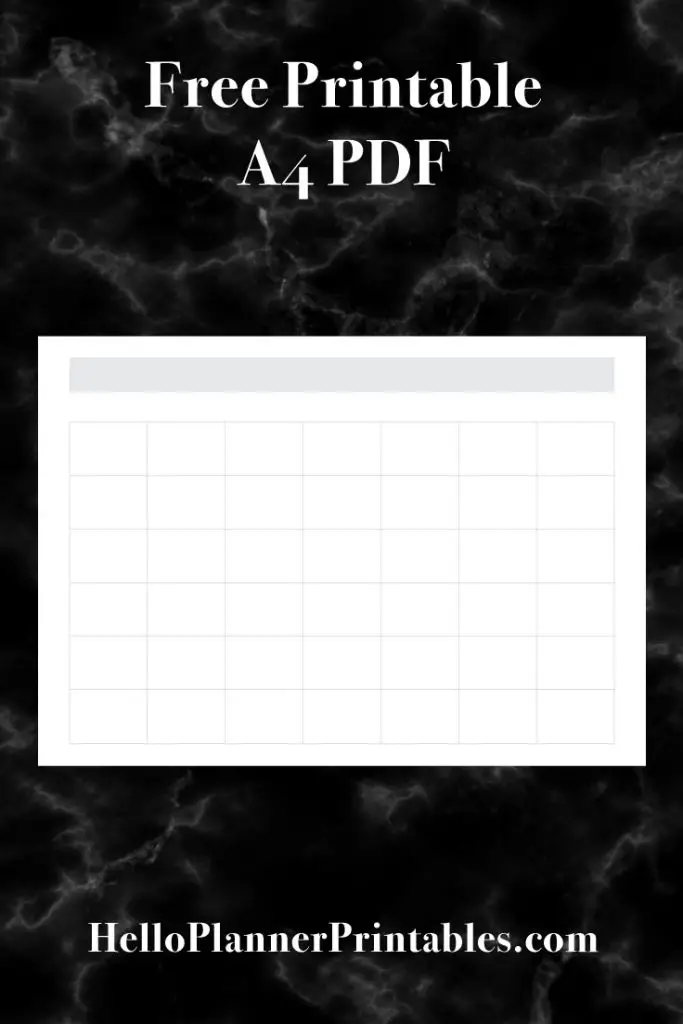 Free Printable
A4 PDF
Full Page Monthly Calendar
Blank

helloplannerprintables.com